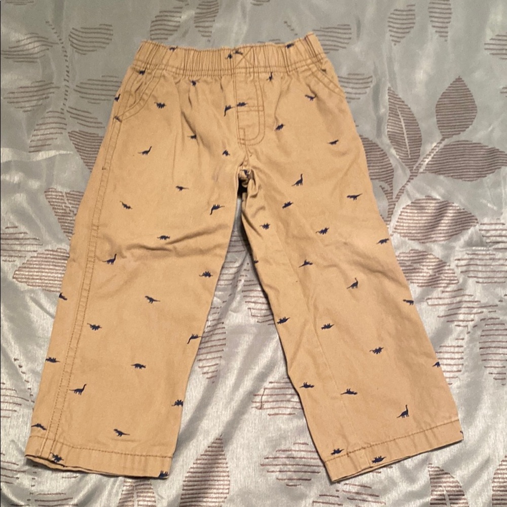 Kids Tan Pants with Navy Accents